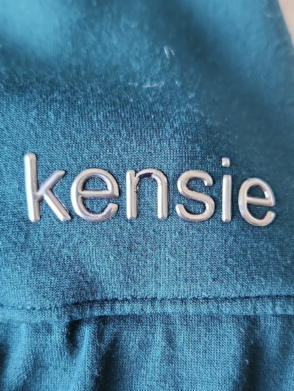 Kensie Teal Cropped Sweatshirt Wide Sleeve Drop Shoulder Pullover M - Picture 7 of 8